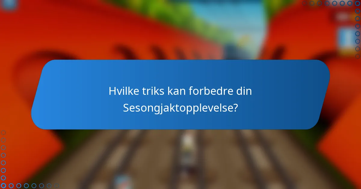 Hvilke triks kan forbedre din Sesongjaktopplevelse?